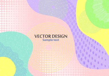 Yaratıcı soyut kavram, renkli şekiller. Mesaj veya metin için yeri olan fütürist poster tasarımı. Web tasarımı, afişler, posterler, reklamlar için renkli geometrik arkaplan. Vektör illüstrasyonu