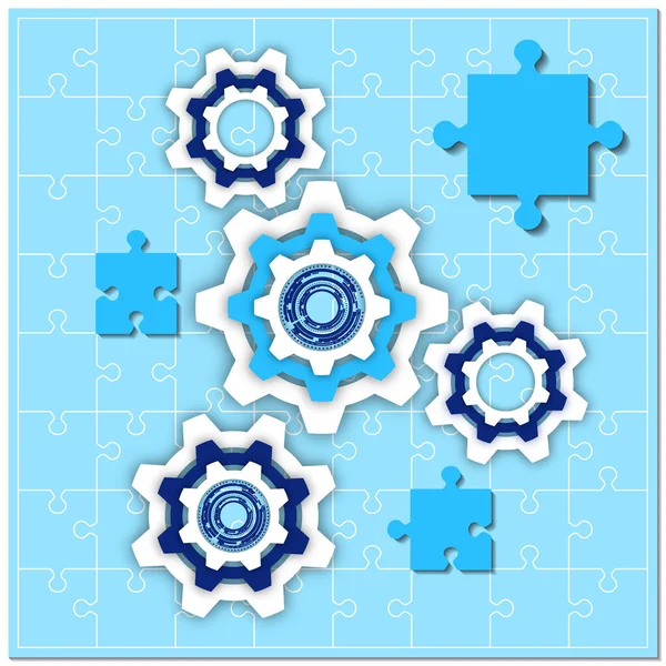 Afgewerkte Puzzels Spullen Het Concept Van Teamwork Samenwerking Partnerschap Vlak — Stockvector