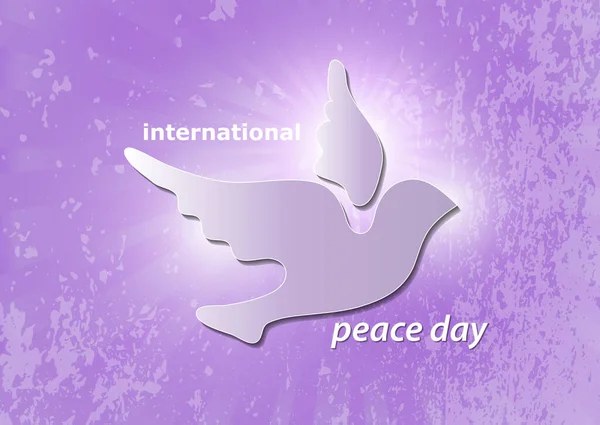 Affiche Pour Journée Mondiale Paix Concept Une Colombe Paix Symbole — Image vectorielle