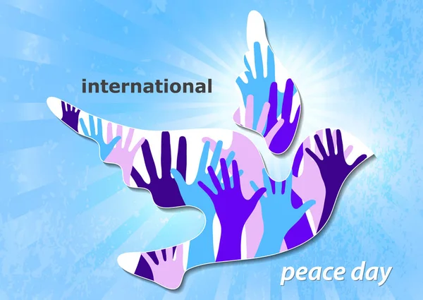 Cartel Para Día Mundial Paz Concepto Una Paloma Paz Una — Vector de stock