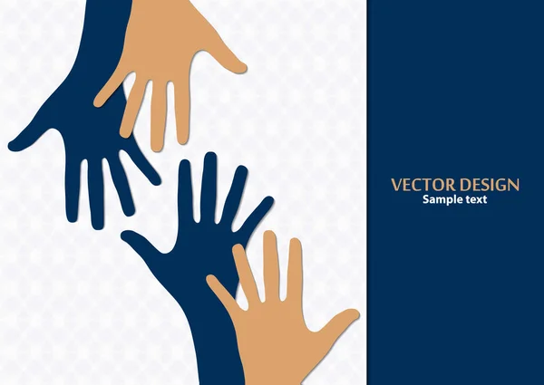 Mãos Levantadas Palmas Abertas Conceito Caridade Voluntariado Amor Bondade Igualdade — Vetor de Stock