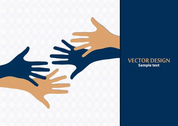 Erhobene Hände Offene Handflächen Das Konzept Der Nächstenliebe Freiwilligentätigkeit Liebe — Stockvektor