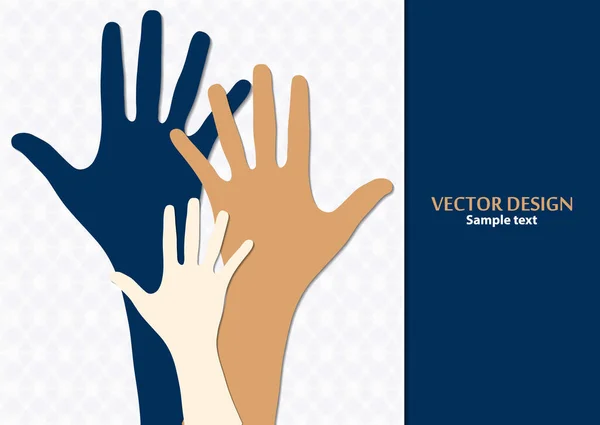 Mãos Levantadas Palmas Abertas Conceito Caridade Voluntariado Amor Bondade Igualdade —  Vetores de Stock