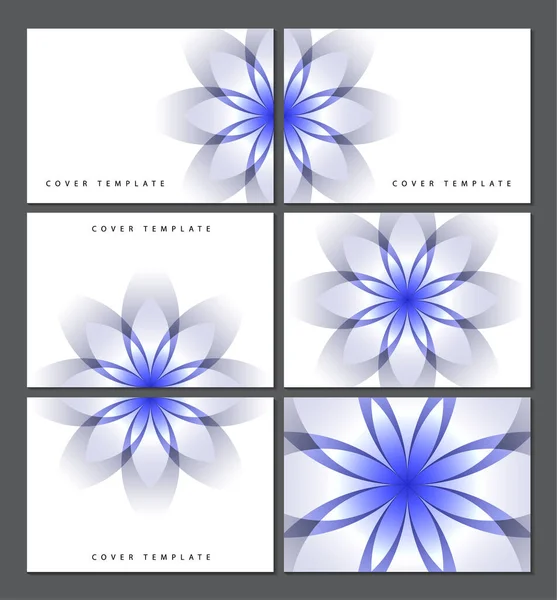 Sammlung Von Grußkarten Mit Einer Hellen Isolierten Blume Auf Weißem — Stockvektor