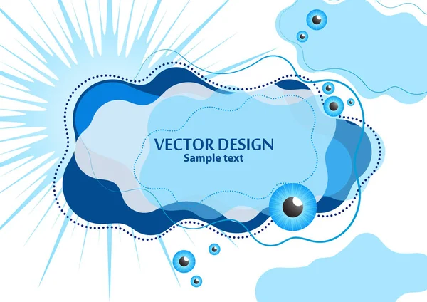 Estilo Fluido Creativo Formas Dinámicas Sobre Fondo Blanco Sol Rayos Vector de stock