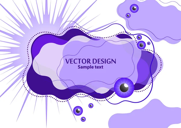 Estilo Fluido Creativo Formas Dinámicas Sobre Fondo Blanco Sol Rayos Vector de stock