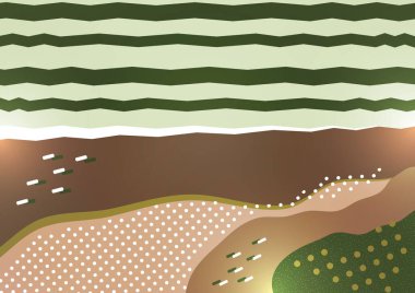 Pastel renklerde geometrik elementlerle yaratıcı evrensel dalga deseni. Pankart, poster, kart, kapak, davetiye ve broşür için modaya uygun grafik tasarımı. Kumaş tasarımı için şablon. Vektör.