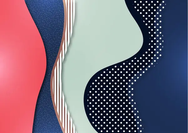 幾何学的な要素とストライプと創造的な普遍的な波のパターン バナー ポスター カード カバー 招待状 パンフレットのためのトレンディなグラフィックテンプレート ファブリックデザインのための図面 ベクトル — ストックベクタ