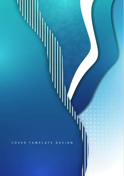 青の抽象的なグラデーションの背景 波の形 ハーフトーン 現代的なカバーデザイン ベクターイラスト — ストックベクタ