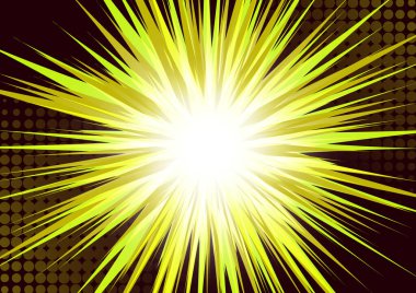 Çizgi film tarzı flaş, patlama etkisi, patlama flaşı, bomba komedyeni. Tasarımınız için vektör illüstrasyonu.