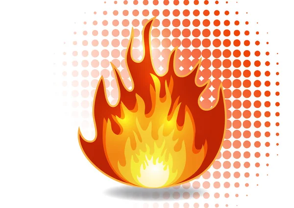 Tűz Láng Vektor Illusztráció Design Sablon Rajzfilm Stílus Vektor Illusztráció — Stock Vector