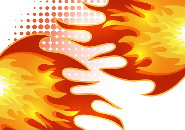 炎のベクトルイラストデザインテンプレート 漫画風 あなたのデザインのベクトルイラスト — ストックベクタ