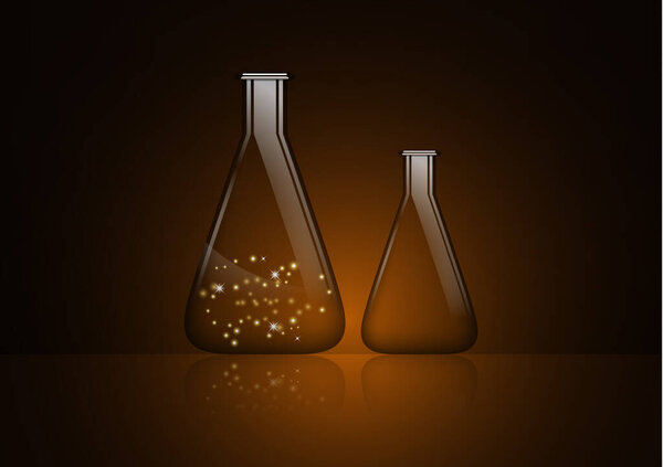 Абстрактный фон изолированная стеклянная лампа с таинственным веществом и пустой стеклянной лампой. Химические и биологические эксперименты. Векторная иллюстрация для вашего дизайна
.