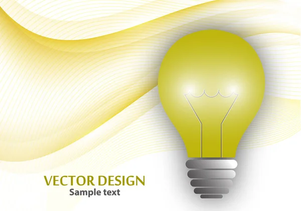 Bombilla Aislada Brillante Fondo Una Superficie Ondulada Dinámica Concepto Una — Vector de stock