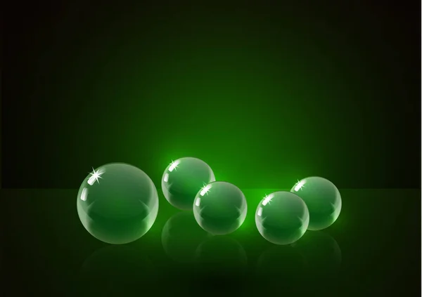 Boules Verre Brillantes Des Boules Cristal Bulle Abstraite Liquide Élément — Image vectorielle