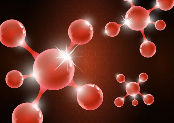 Современный Абстрактный Фон Молекулы Красном Фоне Дизайн Искушает Медицину Науку — стоковый вектор
