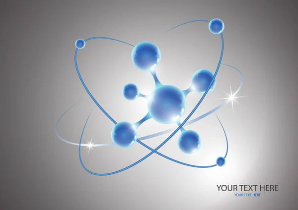 Modern Molecule Logo Icon Gray Background Logo Template Medicine Science — Stock Vector