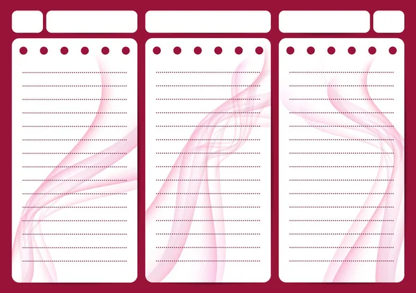 Stijlvolle Lakens Voor Een Persoonlijk Dagboek Template Planner Organizer Met — Stockvector