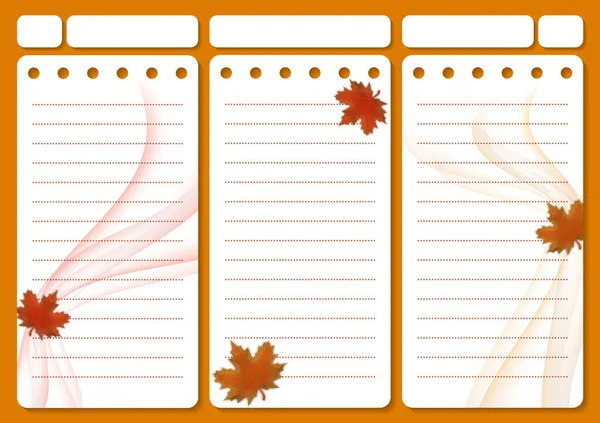 Fogli Eleganti Diario Personale Template Planner Organizzatore Con Note Lista — Vettoriale Stock