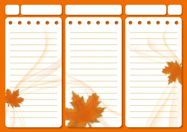 Fogli Eleganti Diario Personale Template Planner Organizzatore Con Note Lista — Vettoriale Stock