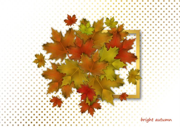 鮮やかな赤 オレンジのカエデの葉 美しい秋のコンセプト あなたのデザインのベクトルイラスト — ストックベクタ
