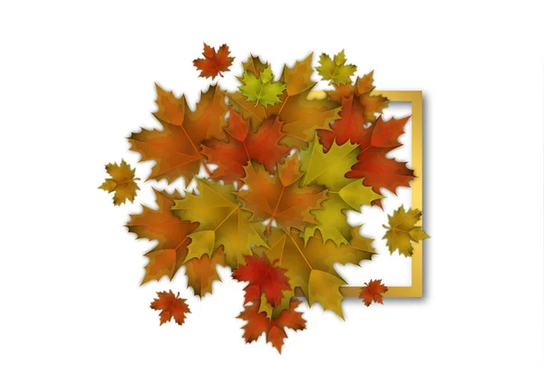 Bright Red Yellow Orange Maple Leaves Concept Beautiful Autumn Vector — Stock Vector
