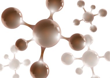 3D makro moleküllü kimyasal vektör nanoteknoloji arka planı. Bilimsel, kimyasal, fiziksel, eğitim ve diğer projeler için vektör illüstrasyonu.