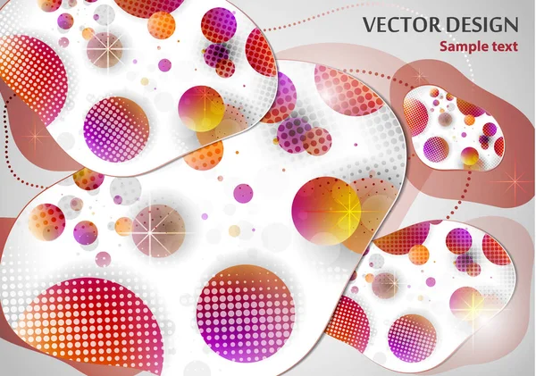 Daireler Röflelerden Oluşan Yaratıcı Sıvı Renkli Form Mevcut Tasarımın Modaya — Stok Vektör