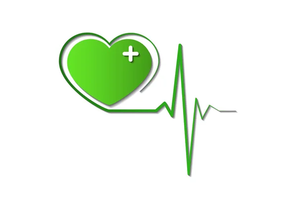 Εικονίδιο Καρδιάς Καρδιογράφημα Ετικέτα Σχεδιασμού Έννοια Νοσοκομειακού Εξοπλισμού Που Απομονώνονται — Διανυσματικό Αρχείο