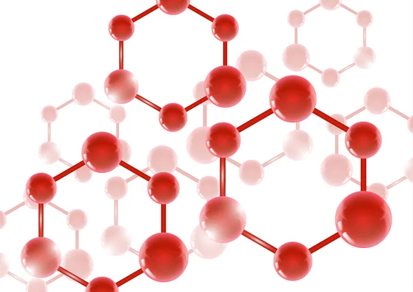 3D makro moleküllü kimyasal vektör nanoteknoloji arka planı. Bilimsel, kimyasal, fiziksel, eğitim ve diğer projeler için vektör illüstrasyonu.