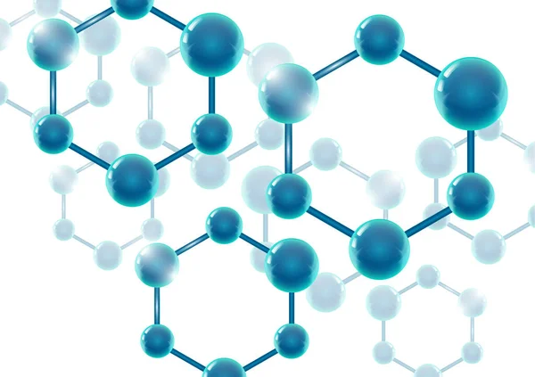 Sfondo Nanotecnologico Vettoriale Chimico Con Macromolecole Illustrazione Vettoriale Progetti Scientifici — Vettoriale Stock