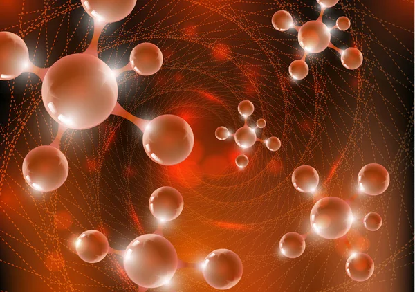 Futuristic Chemical Vector Nanotechnology Background Luminous Molecules Vector Illustration Scientific — Stock Vector