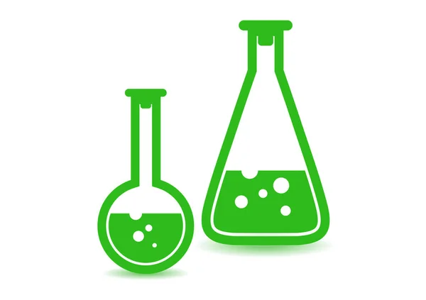 Набір Іконок Хімічних Колб Хімічне Лабораторне Обладнання Ізольоване Білому Тлі — стоковий вектор