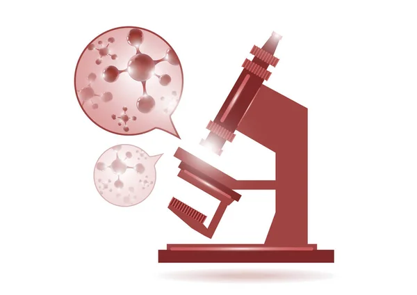 要旨細菌 物質の研究と顕微鏡背景 実験室の概念 あなたのデザインのベクトルイラスト — ストックベクタ