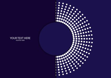 Soyut arkaplan çember çerçeve yarım ton noktaları renk arkaplan üzerinde izole. Yaratıcı kapak tasarımı şablonu. Vektör illüstrasyonu