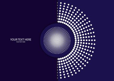 Soyut arkaplan çember çerçeve yarım ton noktaları renk arkaplan üzerinde izole. Yaratıcı kapak tasarımı şablonu. Vektör illüstrasyonu