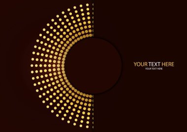 Soyut arkaplan çember çerçeve yarım ton noktaları renk arkaplan üzerinde izole. Yaratıcı kapak tasarımı şablonu. Vektör illüstrasyonu