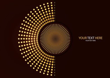 Soyut arkaplan çember çerçeve yarım ton noktaları renk arkaplan üzerinde izole. Yaratıcı kapak tasarımı şablonu. Vektör illüstrasyonu