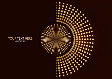 Soyut arkaplan çember çerçeve yarım ton noktaları renk arkaplan üzerinde izole. Yaratıcı kapak tasarımı şablonu. Vektör illüstrasyonu