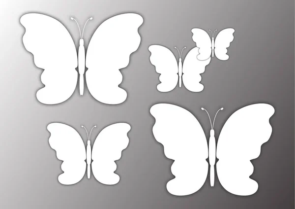 Piękne Abstrakcyjne Tło Białą Sylwetką Motyla Jasnym Tle Ilustracja Wektora — Wektor stockowy
