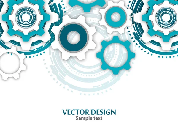 Technologische Bunte Hintergrund Mit Zahnrad Getriebe Cover Vorlage Illustration Abstrakten — Stockvektor