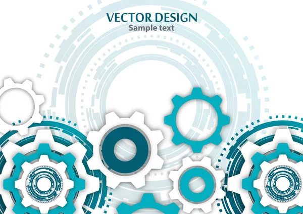 Sfondo Colorato Tecnologico Con Ruota Dentata Ingranaggi Modello Copertura Illustrazione — Vettoriale Stock