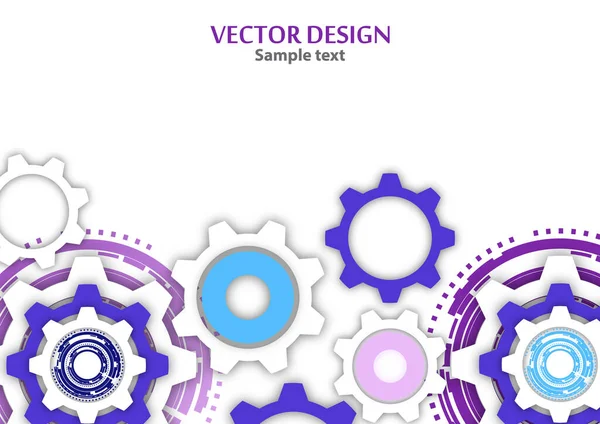 Fondo Colorido Tecnológico Con Rueda Dentada Engranajes Plantilla Cubierta Ilustración — Vector de stock