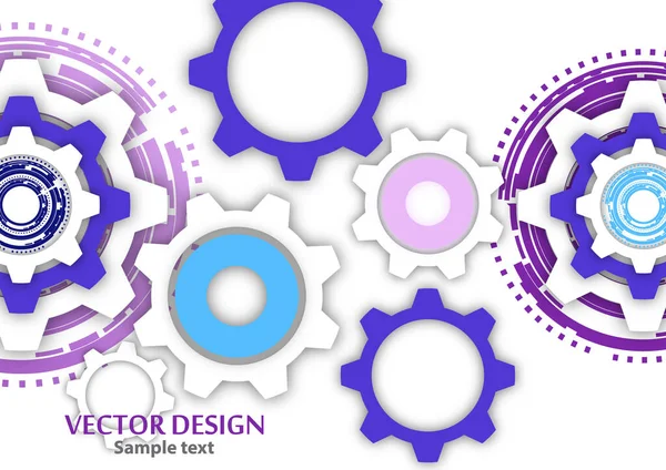 Technologische Bunte Hintergrund Mit Zahnrad Getriebe Cover Vorlage Illustration Abstrakten — Stockvektor