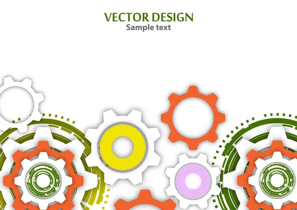 Technological Colorful Background Cogwheel Gears Cover Template Illustration Abstract Design — Stock Vector