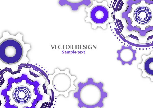 Fundo Colorido Tecnológico Com Engrenagem Engrenagens Modelo Cobertura Ilustração Design —  Vetores de Stock