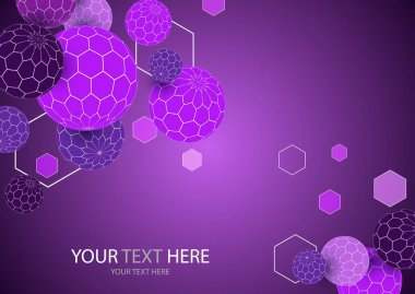 Parlak geometrik 3d küre şekilli altıgen doku arkaplanı. Tasarımınız için vektör illüstrasyonu.
