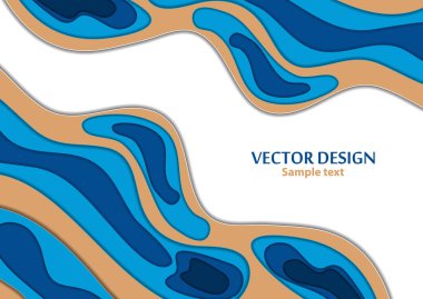 Soyut arka plan kağıt kesiği. Renkli katmanlı vektör deliği 3D illüstrasyon. İş sunumları, el ilanları, posterler ve davetiyeler için vektör tasarımı. Kağıt iplik sanatı. Vektör illüstrasyonu