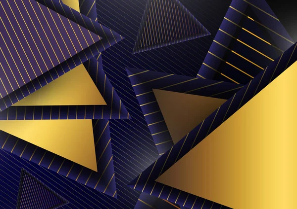 Abstrakt Geometrisk Bakgrund Med Guld Och Färg Trianglar Och Linjer — Stock vektor