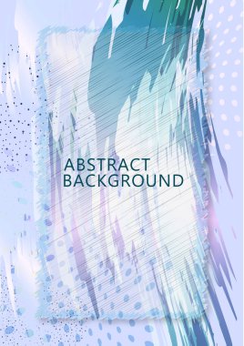 Boyalı boyalar, çizgiler, noktalar olan yaratıcı bir kart. Modern sanatsal soyut arkaplan, grafik tasarım. Basit bir tasarım. Vektör illüstrasyonu